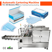 Machine d'emballage automatique de masques faciaux et de gants en nitrile dans des boîtes en carton