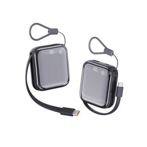 Mini Power Bank Portatile con Cordino Integrato 10000mAh Ingresso Type-C Uscita Type-C/USB Ricarica Rapida 22.5W con Cavo - Product Image 2