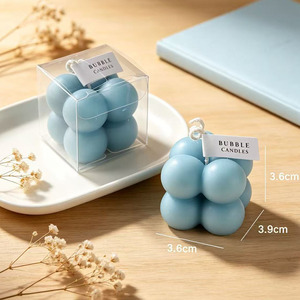Bougie décorative esthétique en forme de cube à bulles pour la décoration de salon, d'étagère ou de table - Product Image 6
