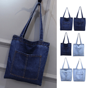 Bolso Tote <span class=keywords><strong>de</strong></span> Mezclilla con Estampado <span class=keywords><strong>de</strong></span> Letras y Asas <span class=keywords><strong>de</strong></span> Cuerda, Bolso <span class=keywords><strong>de</strong></span> Mano <span class=keywords><strong>de</strong></span> Gran Capacidad para Mujer, Ideal para Ir al Trabajo y para la Vida Diaria - Product Image 2