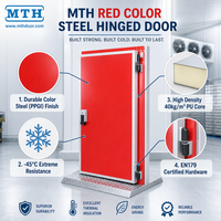 Porte à charnières pour chambre froide MTH, personnalisable, plusieurs couleurs, en tôle d'acier prépeinte, isolée en PU, ouverture à 90 degrés