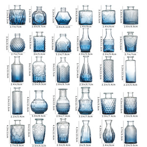 <span class=keywords><strong>Vase</strong></span> bourgeon en verre de couleur bleue peinte ensemble de 24 petits vases pour fleurs - Product Image 6