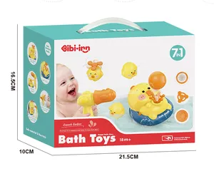 Cute Yellow Duck Baby Floating Bathtub Toys Electric Duck Water Spray Duck Shower Head Sprinkler Kid Bath Toy