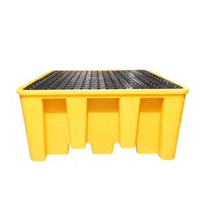 4 Drum Oil Spiil Containment Pallet Spill With Grid Containments Used Euro Pallets 4Way 4M Sur 2M Price Of Plastic
