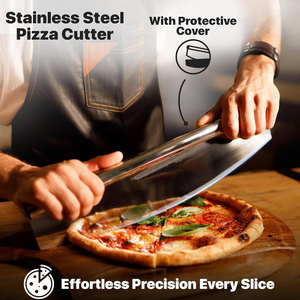 Ensemble de fabrication de pizzas de 16 pouces, 4 outils essentiels : <span class=keywords><strong>pierre</strong></span> à pizza, grille en acier inoxydable, pelle à pizza en bois <span class=keywords><strong>d</strong></span>'acacia, coupe-pizza, <span class=keywords><strong>four</strong></span> - Product Image 2