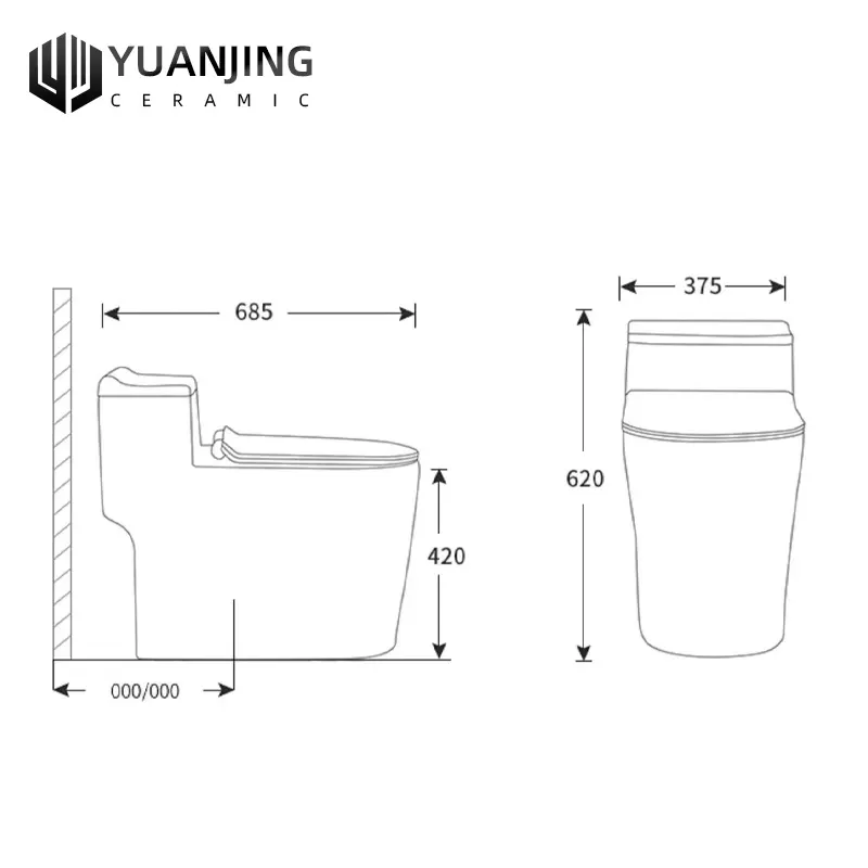 One Piece Toilet Dual Flush toilets for Bathroom Sanitary Ware Toilet Floor Mounted 3D Design