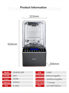 Kitchen Beverage Multifunctional Ice Fruit Fresh <b>Juicer</b> Smoothie Food Processor Heavy Duty Commercial <b>Blender</b> Machine E8d Thicke - Product Image 6