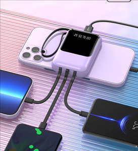 Sạc di động ngân hàng điện với 4 được xây dựng trong cáp, 10000mAh nhanh sạc điện thoại bền dẫn hiển thị, đèn pin - Product Image 6