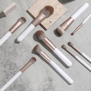 Ensemble <span class=keywords><strong>professionnel</strong></span> <span class=keywords><strong>de</strong></span> 18 pinceaux <span class=keywords><strong>de</strong></span> <span class=keywords><strong>maquillage</strong></span> en poils synthétiques ultra-doux à séchage rapide avec pinceau éventail et manche en bois pour le visage et les yeux - Product Image 6