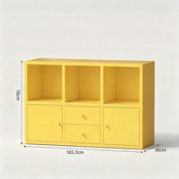 Armoire modulaire en grille métallique ; Unité de rangement en cubes d'acier coloré ; Meuble de présentation pour salon