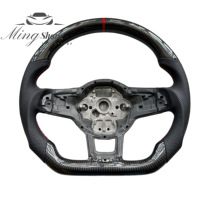 Volant R pour Volkswagen Golf 7 7.5 MK7 R GTI GTD GTE Polo GTI Scirocco Passat B8 Tiguan Allspace en fibre de carbone sèche et cuir
