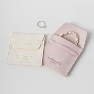 PandaSew Custom Logo Luxury Microfiber <b>Gift</b> <b>Envelope</b> Jewelry Pouch for Necklace Bracelet Rings Earrings Fashion Jewelry Bag - Product Image 3