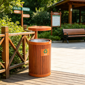 Contenedor de Basura Ecológico de Acero Inoxidable para Exteriores e Interiores, Cubo de Basura Independiente para Áreas Públicas - Product Image 6