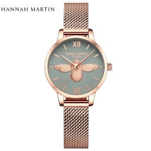 Reloj de Lujo para Mujer Hannah <span class=keywords><strong>Martin</strong></span> 2026, Conjunto de Reloj y Brazalete con Esfera de Abeja Grabada en 3D, Reloj de Vestir Clásico Informal para Mujer, Oro Rosa, 31 mm - Product Image 6