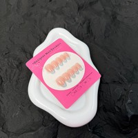 Y107 Kaixin – Nouvel ensemble de faux ongles réutilisables en plastique, courts, bleu français, forme amande, tendance