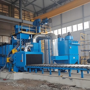 Macchina di produzione di abrasori automatico rullo continuo passaggio attraverso granigliatrice per trave in acciaio - Product Image 1