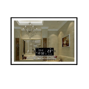 <span class=keywords><strong>Miroir</strong></span> de salle de bain intelligent à <span class=keywords><strong>LED</strong></span> en gros avec affichage de la température et de la date, commande tactile, <span class=keywords><strong>miroir</strong></span> de maquillage mural - Product Image 2