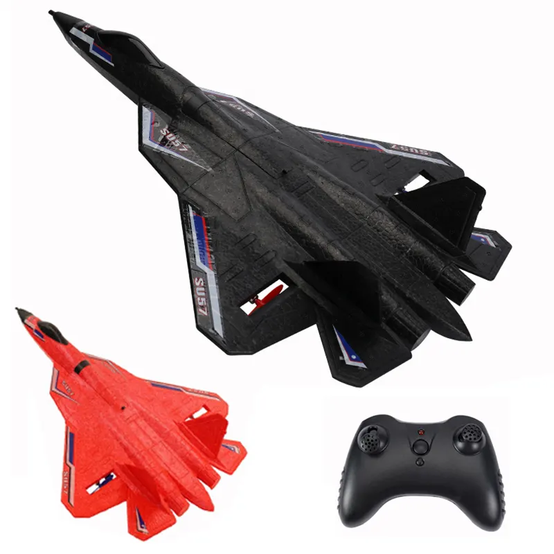 2022 New Remote Control Plane Rc Plane SU 57 Radio Controlled Airplane with Light Fixed Wing Hand Throwing Foam Electric
