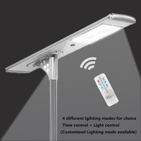 Lampadaire solaire intégré de 100 watts, batterie LiFePO4 de qualité supérieure, panneau solaire mono avec 3 ans de garantie pour les constructeurs routiers