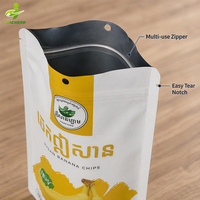 Op maat gedrukte, voedselveilige, hersluitbare ziplock plastic aluminiumfolie stand-up pouch doypack verpakkingen voor gedroogd fruit