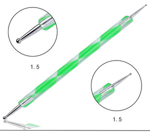Lot de 5 stylos à double embout en acrylique pour nail art, outils de conception de motifs floraux et de points en spirale - Product Image 6