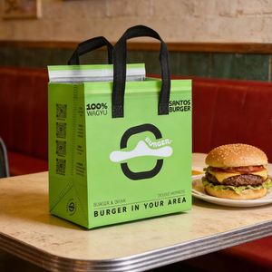 Sac isotherme non tissé en gros avec logo personnalisé, sac fourre-tout en aluminium pour déjeuner, pique-nique, desserts, boîte à lunch - Product Image 1