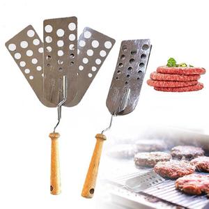 Spatule de retournement de viande pour barbecue en acier inoxydable, avec fentes, résistante à la chaleur, pour hamburgers et poisson, ustensile de cuisine - Product Image 5
