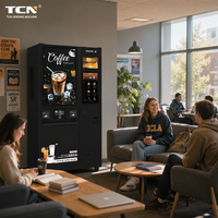 Máquina Expendedora de Café Comercial TCN, Totalmente Automática, de Grano a Taza, con Máquina de Hielo, Sistema de Leche Fresca y Múltiples Opciones de Pago para Negocios
