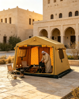 Tente Gonflable en Polyester et Coton pour le Moyen-Orient, Tente Gonflable pour la Maison 300x300x250cm pour le Camping en Plein Air