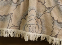 Couverture en gaze jacquard multicouche douce et luxueuse en chanvre avec pompons - Utilisation toute saison à la maison - Hualinyuan