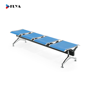 Asiento de Banco de metal de tres plazas de acero cromado para sala de espera pública - Product Image 1