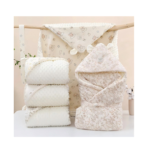 Lo último Gots Soft Warm Print Thickened Newborn Muslin Fleece Cuddle Swaddling para Winter Mom Baby Swaddle - Product Image 1