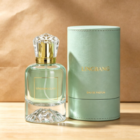 Flacon de parfum en verre minimaliste haut de gamme, élégant, à fond bombé et creux, avec pulvérisateur à pompe, 30ML 50ML 100ML, boîte d'emballage de luxe