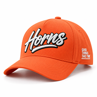 Casquette de baseball brodée 3D avec logo personnalisé, orange uni, boucle métallique à œillets, Gorras Sport Adulte Premium Classique