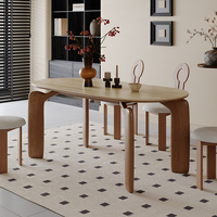 Luxus-Esstisch aus der Mitte des Jahrhunderts mit Massivholz beinen und Sinter steinplatte aus Kunststein für das Home Restaurant Apartment Hotel