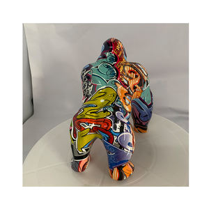 Graffiti transfert d'eau Animal décor de bureau Sculpture orang-outan vente en gros décor de maison Statue de gorille <span class=keywords><strong>sur</strong></span> <span class=keywords><strong>pied</strong></span> bricolage décor de maison - Product Image 1