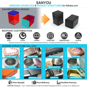 Caja <span class=keywords><strong>de</strong></span> Metal Personalizada para Té, Envase <span class=keywords><strong>de</strong></span> Grado Alimenticio para Almacenamiento <span class=keywords><strong>de</strong></span> Té a Granel - Product Image 3