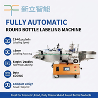 Etiquetadora Automática de Botellas de Escritorio con Sistema Integrado de Codificación Térmica, Pantalla Táctil PLC, Fecha, Número de Lote, Solución de Etiquetado de Una Sola Pasada