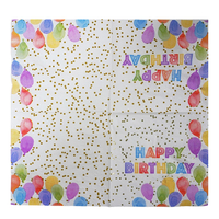 Serviettes de table 3 plis colorées et vives avec motif gâteau et ballons Joyeux Anniversaire pour fournitures de fête d'enfants amusantes