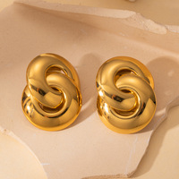 Boucles d'oreilles clous en acier inoxydable 316L plaqué or 18 carats, design élégant et original, résistantes au ternissement, bijoux de mode pour femmes