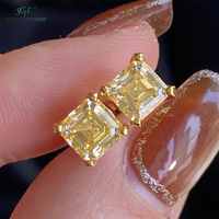 Boucles d'oreilles Asscher Moissanite 1-2 Carat Argent S925 4 griffes Prêt à expédier avec options or/argent Cadeau parfait pour elle