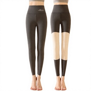 เลกกิ้งกันหนาวเอวสูงบุขนหนานุ่มสำหรับผู้หญิง ผลิตจากผ้าโพลีเอสเตอร์ถักนุ่มพิเศษ ความยาวระดับข้อเท้า - Product Image 4