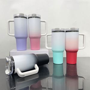 Nuevo Vaso Térmico H2.0 de 40oz con Recubrimiento en Polvo Color Degradado Blanco y Plateado en el Interior, Modelo 2025 - Product Image 1