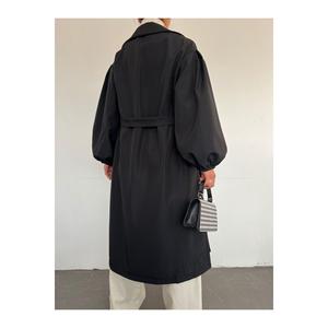 Hijab Trench con pizzo in vita e maniche elastiche
