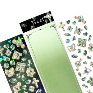 Pegatinas estilo coreano No.204 para Bullet Journal, diseños exquisitos de gemas brillantes, recomendadas para embarazadas, hechas en China, modelo LGBS - Product Image 4