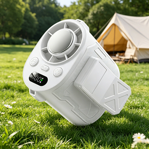 Custom Led Digital Display Wearable Semiconductor Cooling 6000Mah Rechargeable Personal Outdoor Camping Home Fan - Product Image 1