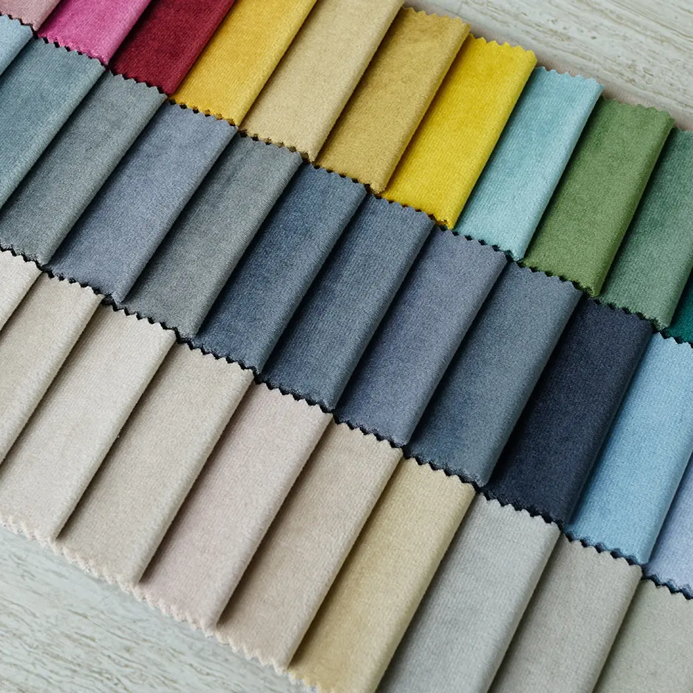 Produsen kain Sofa multi-warna desain kain beludru polos untuk furnitur Sofa