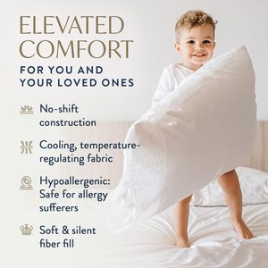 Almohadas de Lujo 100% Algodón, 2 Piezas, Almohadas de Cama Hipoalergénicas y Refrescantes, Alternativa al Plumón, Soporte Medio para Dormir de Lado y Boca Arriba - Product Image 5