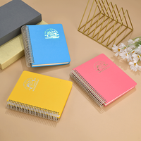 Carnet à spirales imprimé chat mignon B5, couverture en PVC rose, agenda 2026, journal Kawaii, 100 feuilles, cadeau pour filles et étudiantes