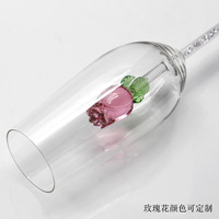 Verre à whisky et à vin rouge en forme de flûte, design tendance, en verre borosilicate de haute qualité, coupe diamant, rose, vente en gros d'usine